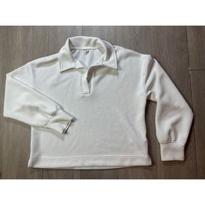 M. Magaschoni Size Small Soft Pullover Sweater White Color Collared Cuffed